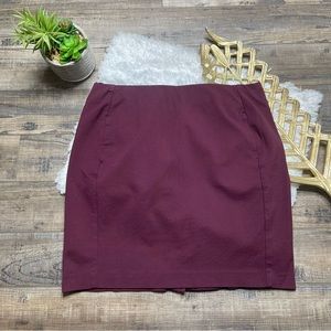 J. Jill Ponte Pencil Skirt Wine Maroon